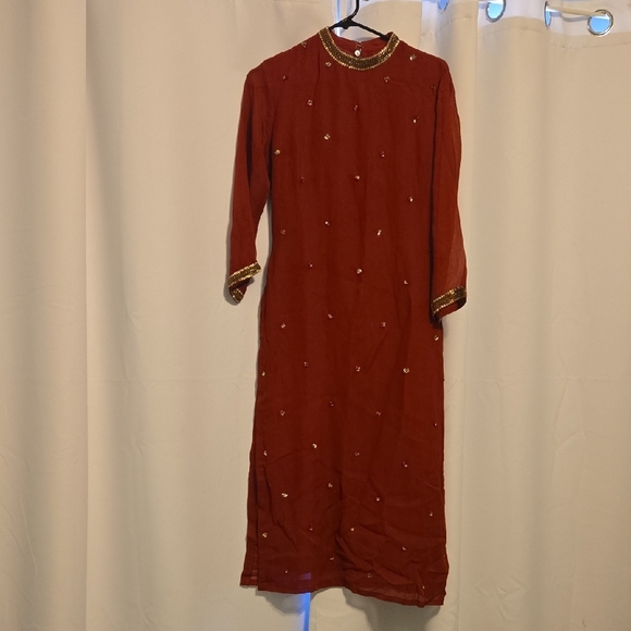 Dresses & Skirts - Kalki Hand Crafted In India Red With Gold Embelllishments Womens Size Small